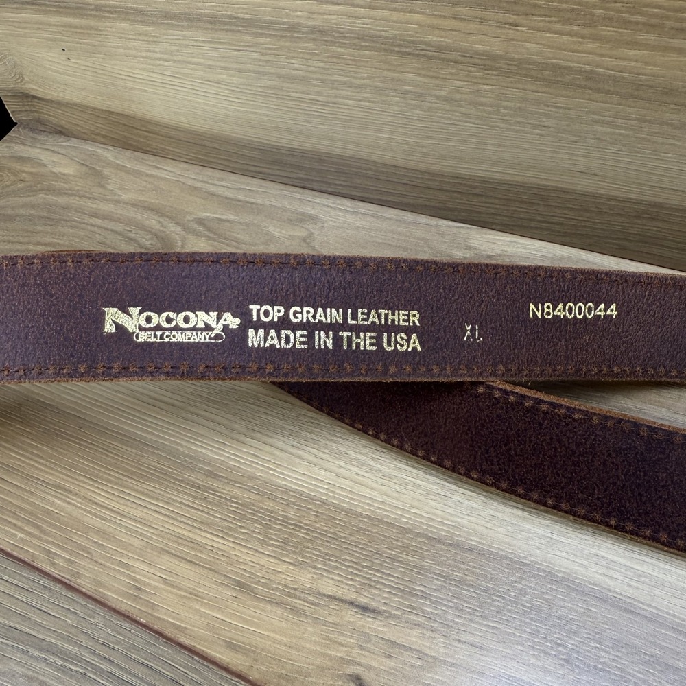 Nocona Brown Leather Suspenders with Black Elastic Connector - Picture 5 of 5